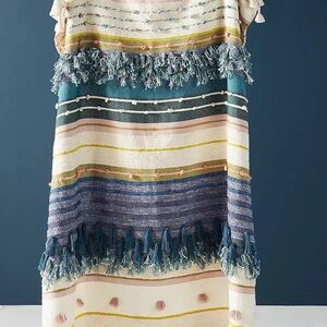 Anthropologie All Roads Yucca Multicolor Throw Blanket